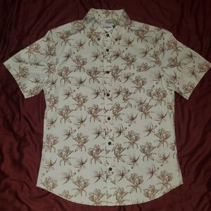 Goodfellow & Co Cream and Brown Floral Shirt